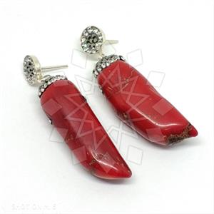 925 Sterling Silver Gem and Crystals Single Drop Earrings