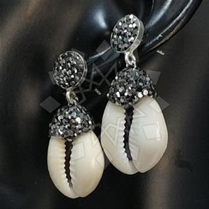 925 Sterling Silver Semi Precious Gems and Crystal  Single Drop Earrings