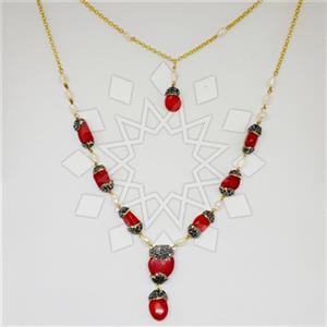 925 Sterling Silver Gem and Crystals Statement Necklace