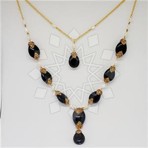 925 Sterling Silver Gem and Crystals Statement Necklace