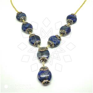 925 Sterling Silver Gem and Crystals Statement Necklace