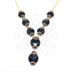 925 Sterling Silver Gem and Crystals Statement Necklace