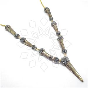 925 Sterling Silver Gem and Crystals Statement Necklace