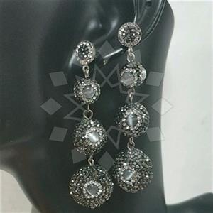 925 Sterling Silver Geometric Triple Drop Earrings