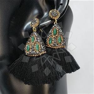 925 Sterling Silver Geometric Tassel Earring