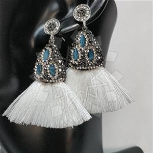 925 Sterling Silver Geometric Tassel Earring