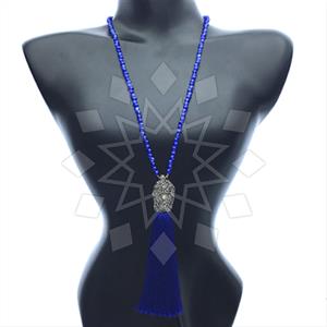 Gemstone and Bead Gem and Crystals Tassel Necklace