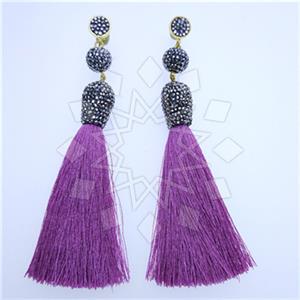 Fashion Gem and Crystals Tassel Earring