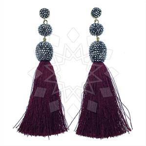 Fashion Gem and Crystals Tassel Earring