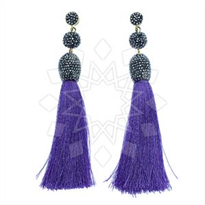 Fashion Gem and Crystals Tassel Earring