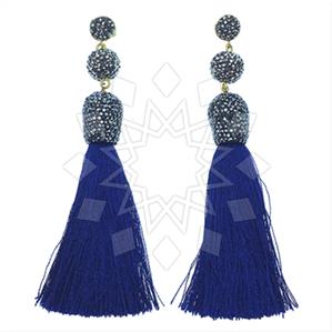 Fashion Gem and Crystals Tassel Earring