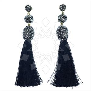 Fashion Gem and Crystals Tassel Earring