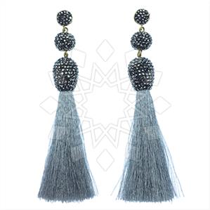 Fashion Gem and Crystals Tassel Earring