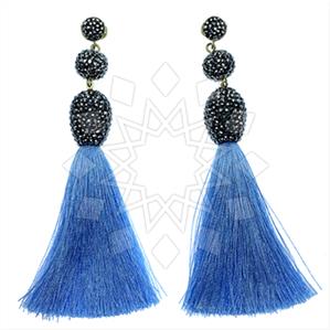 Fashion Gem and Crystals Tassel Earring