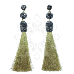 Fashion Gem and Crystals Tassel Earring