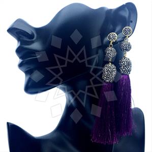 Fashion Gem and Crystals Tassel Earring