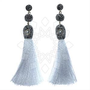 Fashion Gem and Crystals Tassel Earring