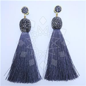 Fashion Gem and Crystals Tassel Earring