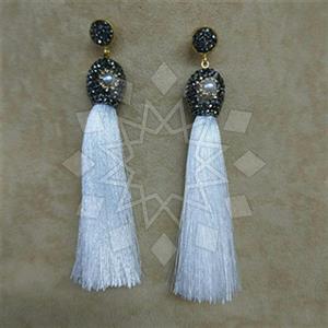 Fashion Gem and Crystals Tassel Earring