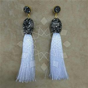Fashion Gem and Crystals Tassel Earring
