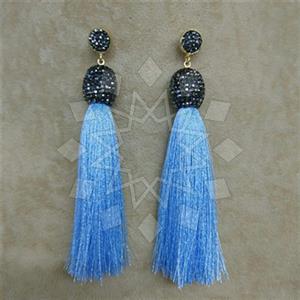 Fashion Gem and Crystals Tassel Earring