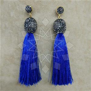 Fashion Gem and Crystals Tassel Earring