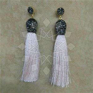Fashion Gem and Crystals Tassel Earring