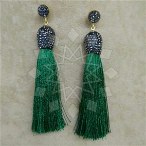 Fashion Gem and Crystals Tassel Earring