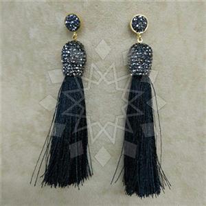 Fashion Gem and Crystals Tassel Earring