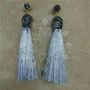 Fashion Gem and Crystals Tassel Earring