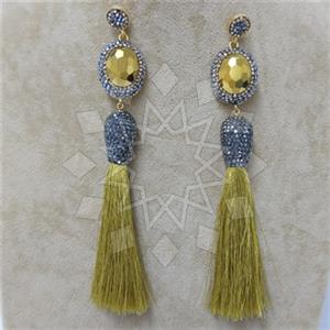 Fashion Gem and Crystals Tassel Earring