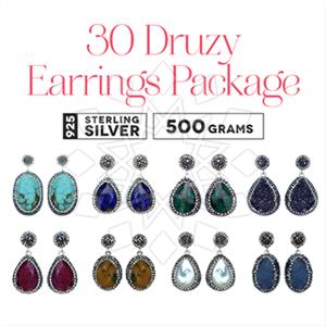 925 Sterling Silver Gem and Crystals Single Drop Earrings