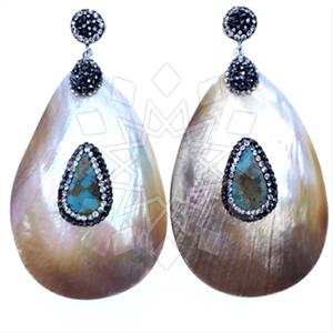 925 Sterling Silver Gem and Crystals Single Drop Earrings