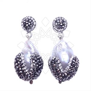 925 Sterling Silver Gem and Crystals Single Drop Earrings