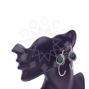 925 Sterling Silver Gem and Crystals Single Drop Earrings