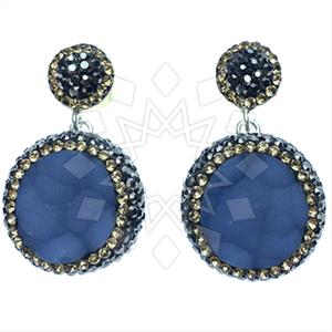 925 Sterling Silver Gem and Crystals Single Drop Earrings