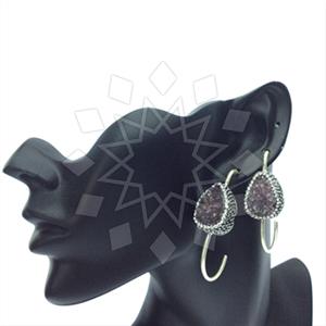 925 Sterling Silver Gem and Crystals Single Drop Earrings