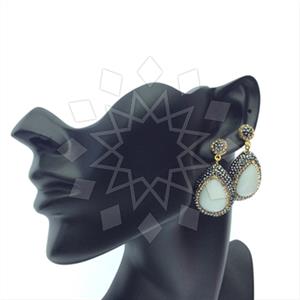 925 Sterling Silver Gem and Crystals Single Drop Earrings