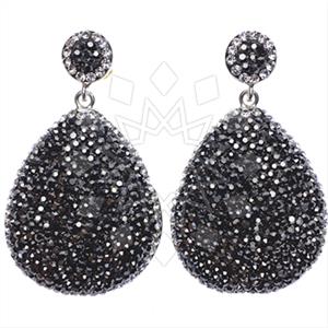 925 Sterling Silver Gem and Crystals Single Drop Earrings