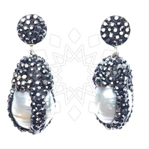 925 Sterling Silver Gem and Crystals Single Drop Earrings