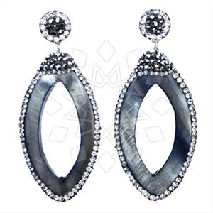925 Sterling Silver Gem and Crystals Single Drop Earrings