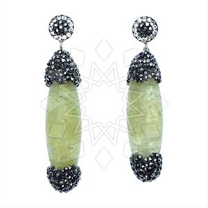 925 Sterling Silver Gem and Crystals Single Drop Earrings