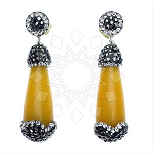 925 Sterling Silver Gem and Crystals Single Drop Earrings