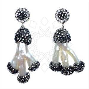 925 Sterling Silver Gem and Crystals Single Drop Earrings