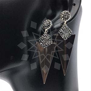 925 Sterling Silver Gem and Crystals Single Drop Earrings