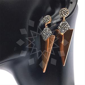 925 Sterling Silver Gem and Crystals Single Drop Earrings