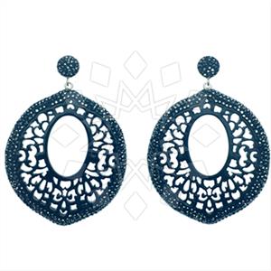 925 Sterling Silver Gem and Crystals Single Drop Earrings