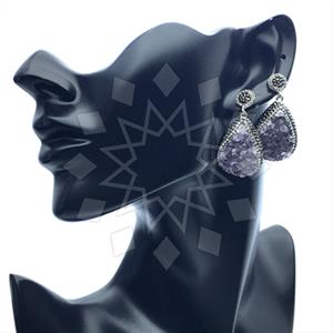 925 Sterling Silver Gem and Crystals Single Drop Earrings