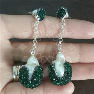 925 Sterling Silver Gem and Crystals Single Drop Earrings