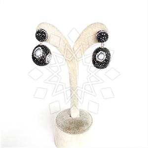 925 Sterling Silver Semi Precious Gems and Crystal  Single Drop Earrings